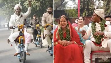 घोड़े या कार में नही साइकिल से बारात लेकर पहुंचा दुल्हा, वजह जानकर आप भी कहेंगे…शानदार