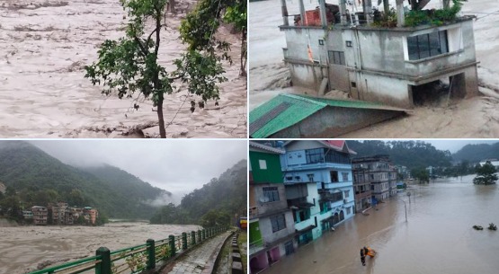 सिक्किम में आई बाढ़ से 53 लोगों की मौत, 140 लापता और हजारों लोग हुये विस्थापित