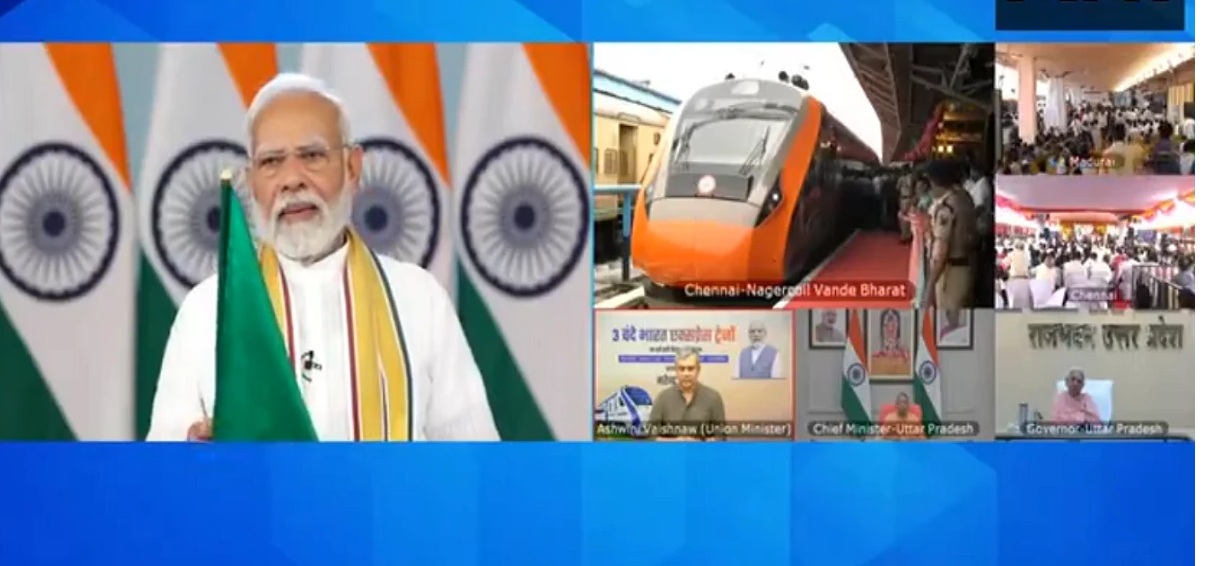 Vande Bharat: पीएम मोदी ने तीन नई वंदे भारत ट्रेनों को दिखाई हरी झंडी, 3 राज्यों में चलने जा रही वंदे भारत एक्सप्रेस