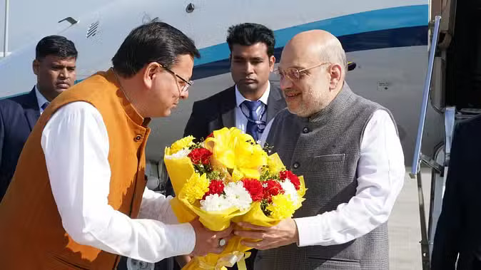 Amit Shah in Mussoorie: सीएम धामी समेत मंत्रियों ने किया स्वागत, चप्पे-चप्पे पर सुरक्षा तैनात