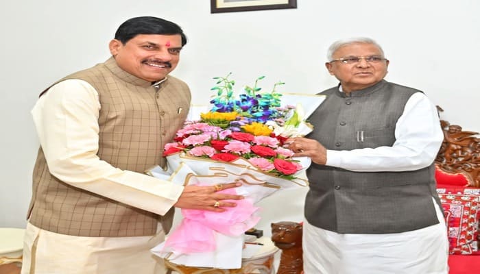 MP News: CM डॉ. मोहन यादव ने राजभवन में राज्यपाल मंगुभाई पटेल से की सौजन्य भेंट