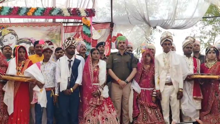 सर्वजातीय कन्या विवाह सम्मेलनः एसपी ने कार्यक्रम में पहुंचकर नवविवाहित जोड़ों को दिया आशीर्वाद