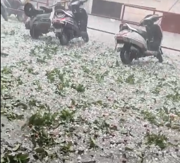 ग्वालियर में तेज आंधी, बारिश और ओलावृष्टि, खेतों में खड़ी फसल को भारी नुकसान