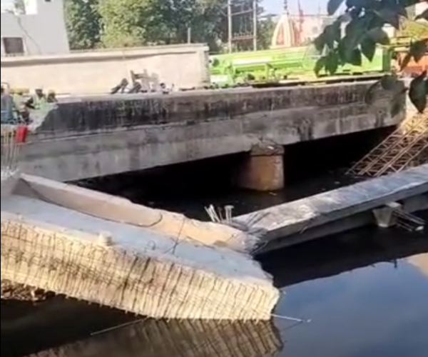 ग्वालियर में निर्माणाधीन एलिवेटेड कॉरिडोर रोड पर बड़ा हादसा, मजदूर घायल