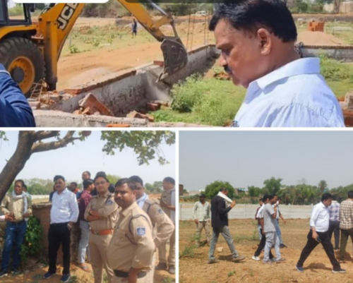 सरकारी जमीनों पर अवैध कब्जा करने वालों पर कार्रवाई, प्रशासन ने चलाया बुलडोजर