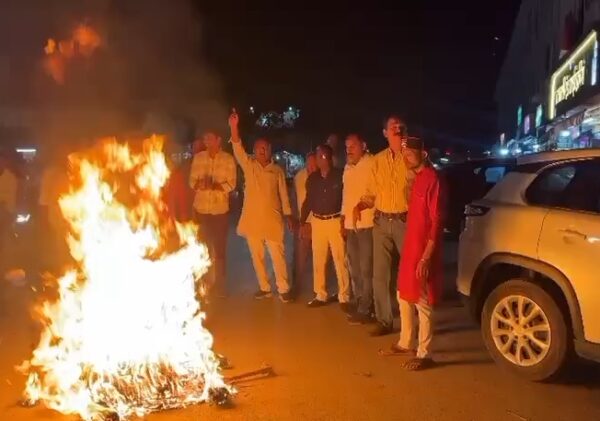 शुजालपुर बयान के बाद शाजापुर में कांग्रेस का विरोध प्रदर्शन