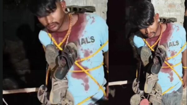 नीमच में युवक के साथ मारपीट का मामला: चोर समझकर बांधकर की पिटाई, वीडियो वायरल