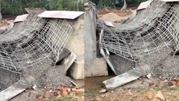 पन्ना में निर्माणाधीन पुल का स्लैब गिरा, गुणवत्ता पर उठे गंभीर सवाल