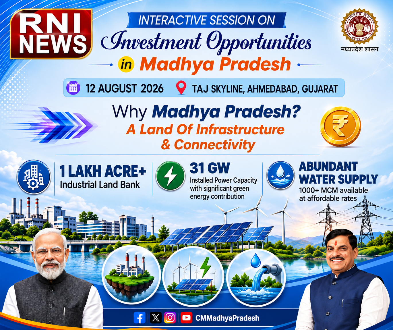 CM मोहन यादव का मेगा निवेश संवाद आज, गुजरात के दिग्गज उद्योगपतियों से करेंगे वन-टू-वन मीटिंग