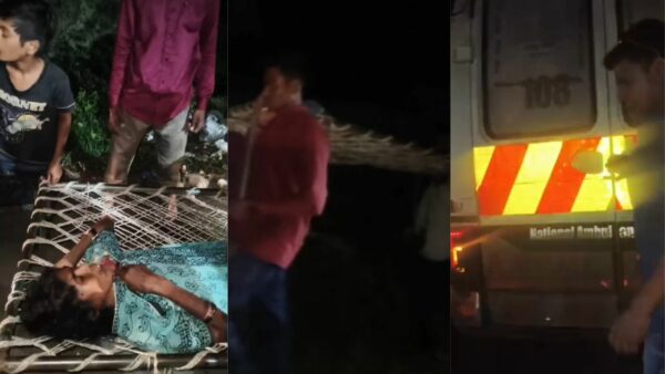 बुरहानपुर में खटिया बनी एंबुलेंस, पुलिया के अभाव में मरीज को 2 किमी तक ढो रहे ग्रामीण