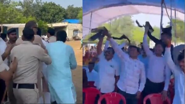 ग्वालियर में कुशवाहा छात्रावास के भूमिपूजन कार्यक्रम में हंगामा, सिंधिया को दिखाए काले झंडे